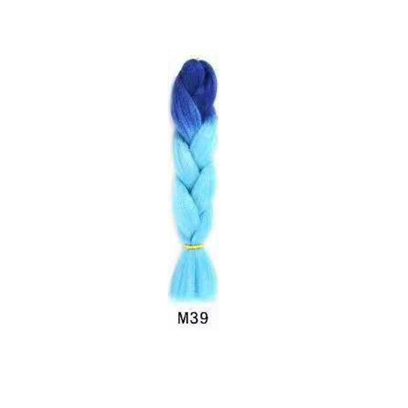 Black Wig Hair Extension High Temperature Silk Braid Gradient Color