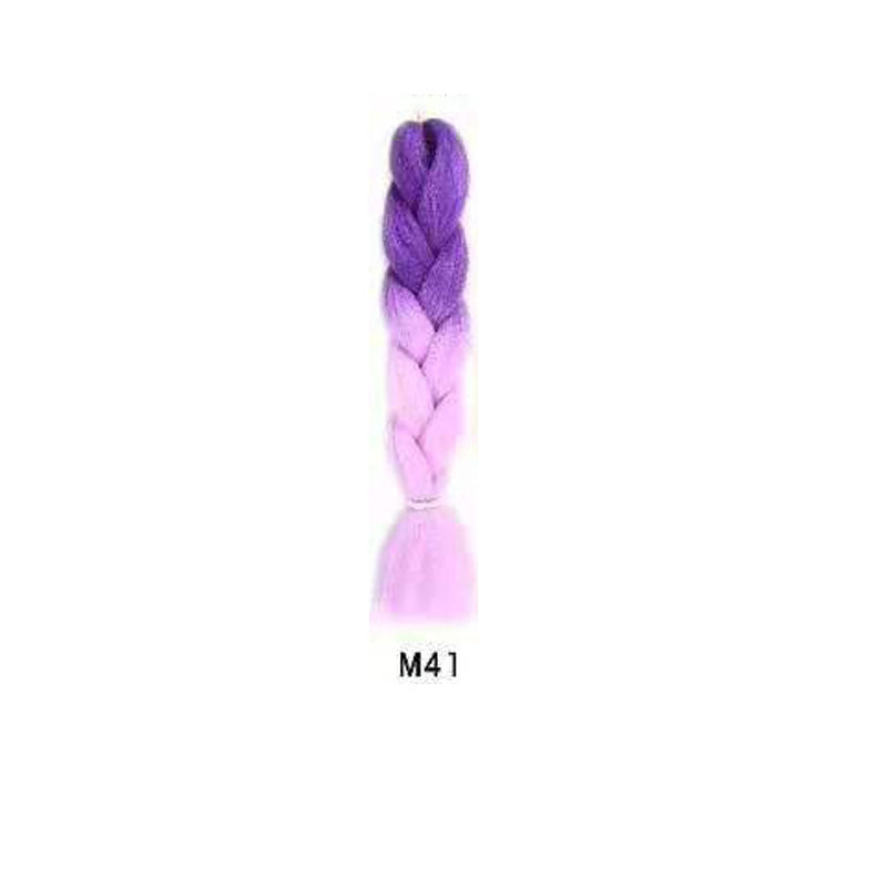 Black Wig Hair Extension High Temperature Silk Braid Gradient Color