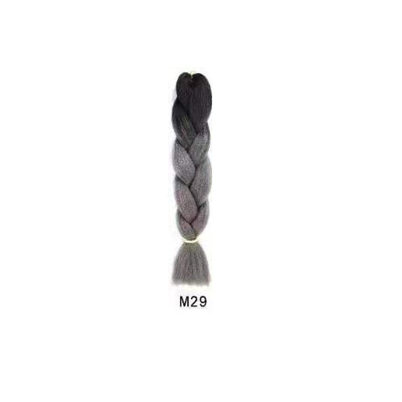 Black Wig Hair Extension High Temperature Silk Braid Gradient Color