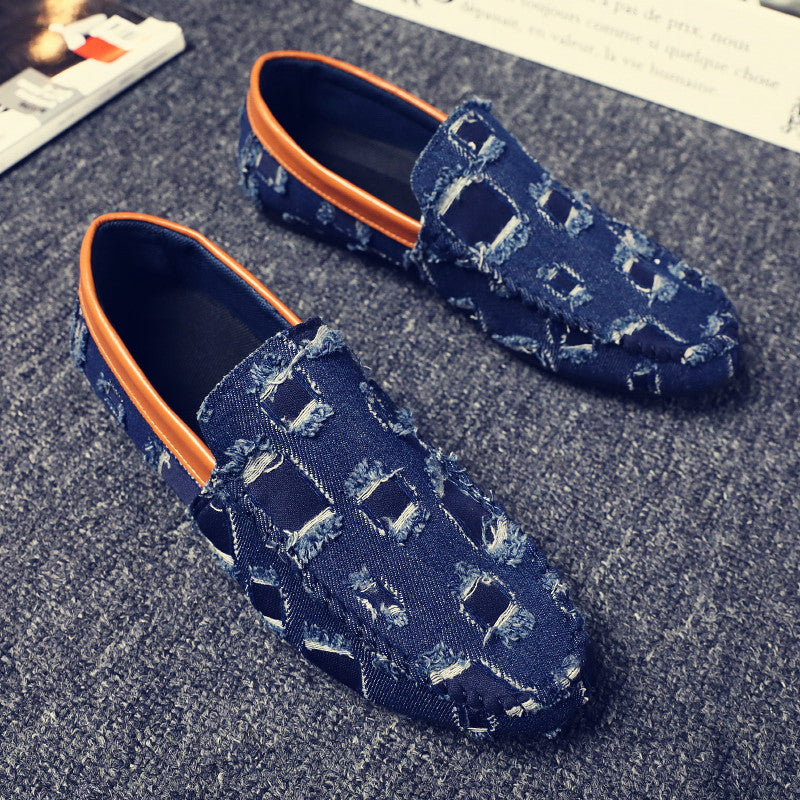spring new trendy shoes social lazy men's breathable canvas shoes