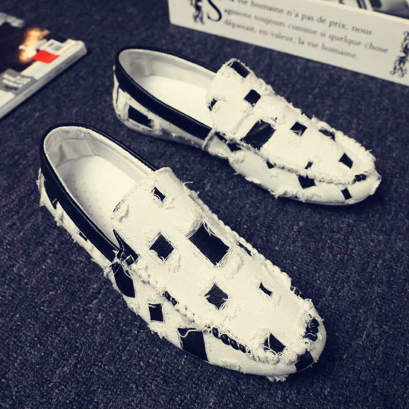 spring new trendy shoes social lazy men's breathable canvas shoes