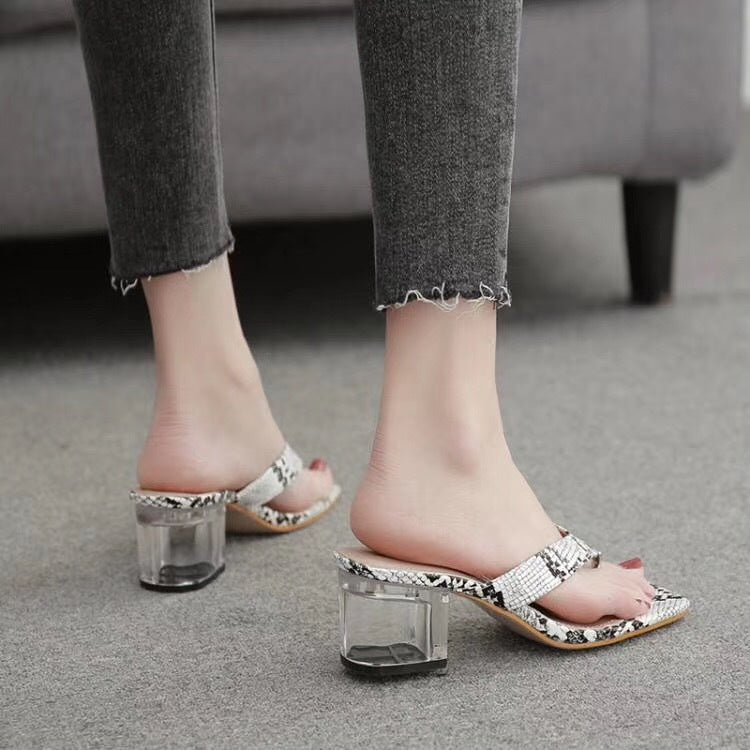 Snakeskin pattern transparent with sandals