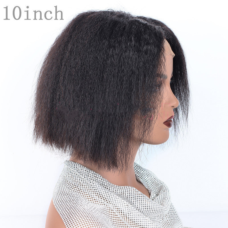 Kinky Straight Bob Headgear Real Hair