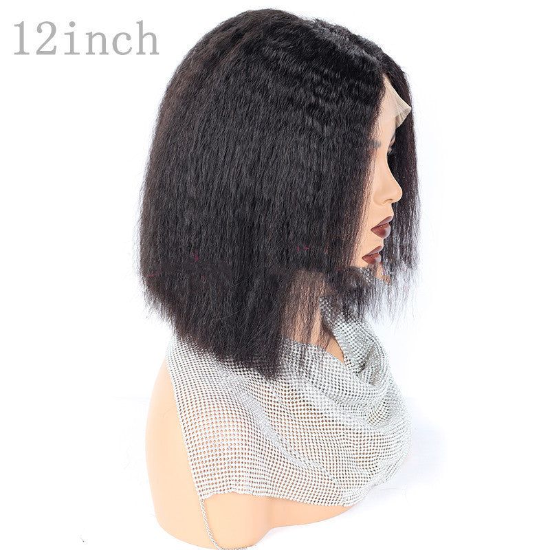 Kinky Straight Bob Headgear Real Hair